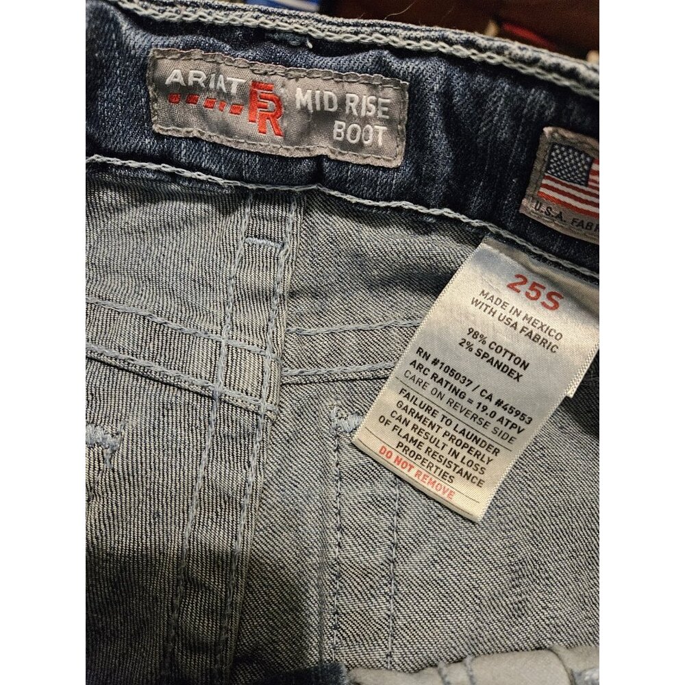 ARIAT Womens FR Mid Rise Boot Leg Jeans Size 25x30 Blue Cowgirl Workwear 25s - Picture 11 of 11